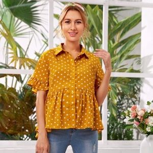 Polka dot maternity blouse